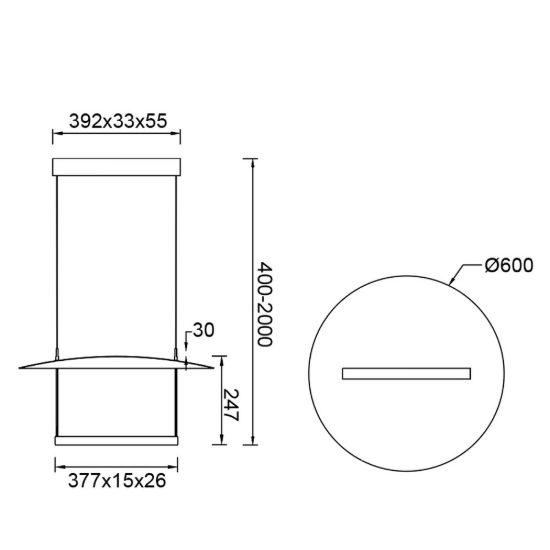 Lampadario design moderno per tavolo sala da pranzo nero a sospensione led 30w 3000k dimmerabile
