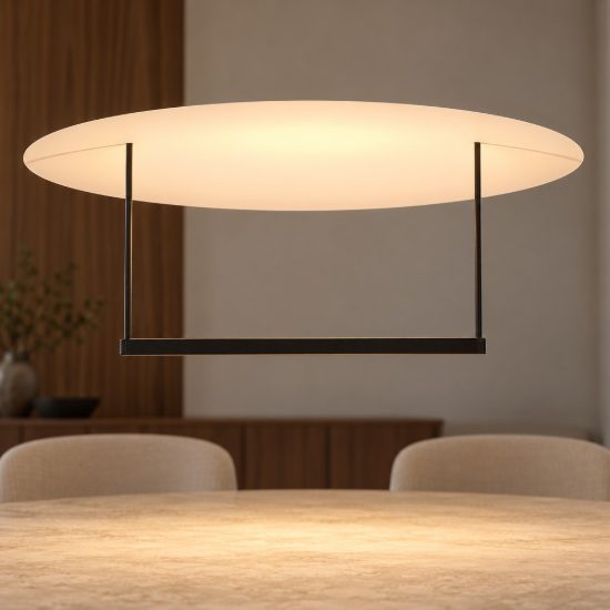 Lampadario design moderno per tavolo sala da pranzo nero a sospensione led 39w 3000k dimmerabile
