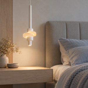 Lampada a sospensione design moderna per comodini camera da letto led 7w 3000k bianca