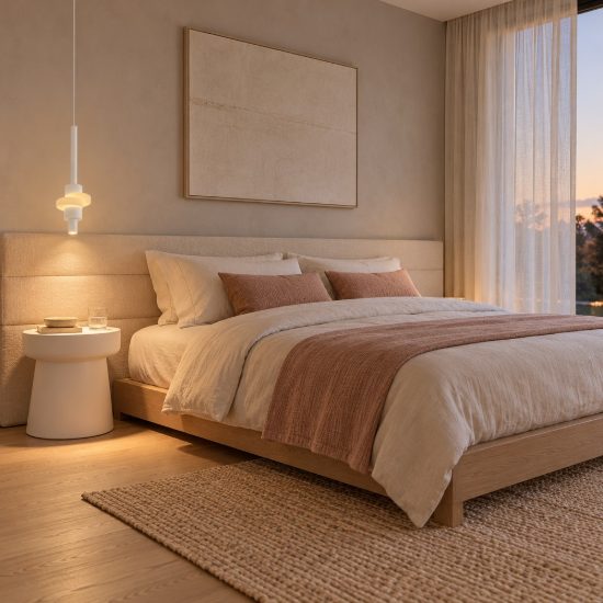 Lampada a sospensione design moderna per comodini camera da letto led 7w 3000k bianca