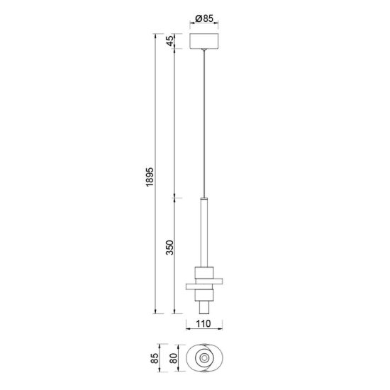 Lampada a sospensione design moderna per comodini camera da letto led 7w 3000k bianca
