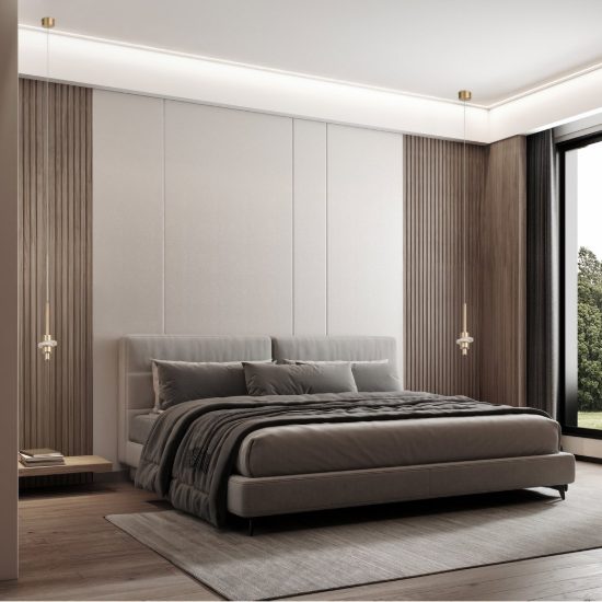 Lampada a sospensione oro per comodino camera da letto led 7w 3000k