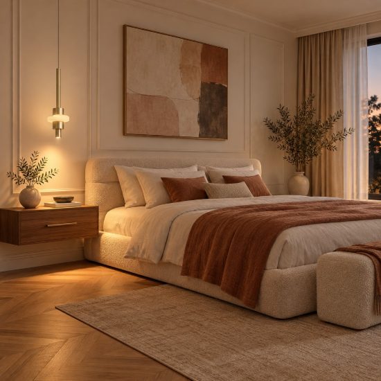 Lampada a sospensione oro per comodino camera da letto led 7w 3000k