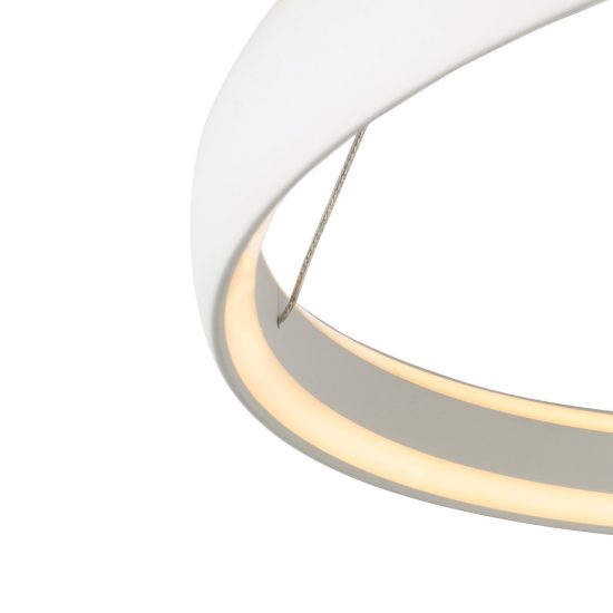 Lampadario a sospensione led 42w 3000k dimmerabile anello bianco per soggiorno