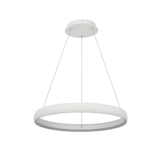 Lampadario a sospensione led 42w 3000k dimmerabile anello bianco per soggiorno