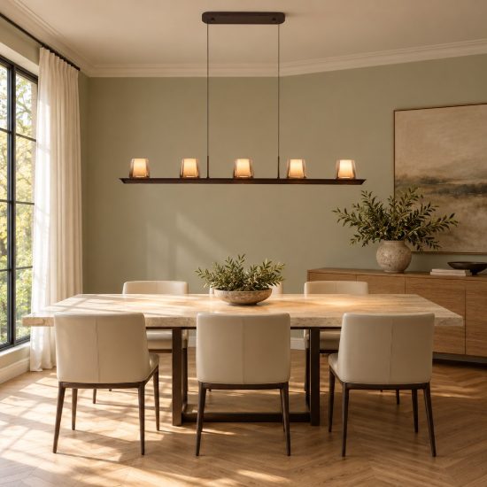 Lampadario a sospensione led 55w 3000k dimmerabile lineare cenere in vetro per soggiorno