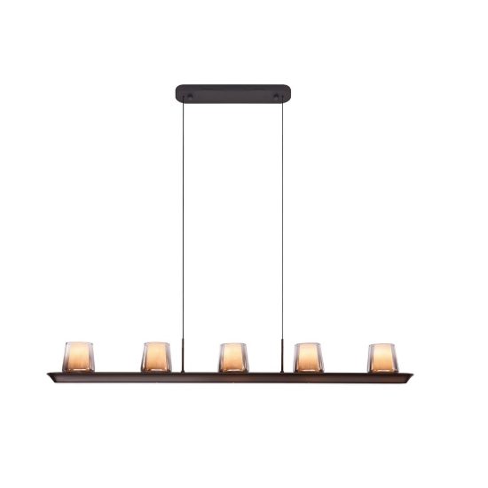 Lampadario a sospensione led 55w 3000k dimmerabile lineare cenere in vetro per soggiorno