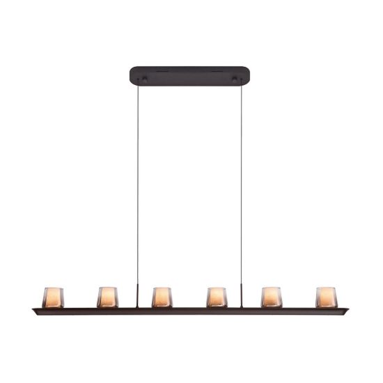 Lampadario a sospensione led 62w 3000k dimmerabile lineare cenere di vetro per soggiorno