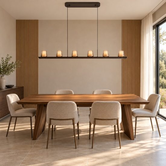 Lampadario a sospensione led 62w 3000k dimmerabile lineare cenere di vetro per soggiorno