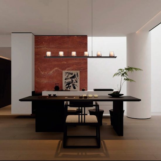 Lampadario a sospensione led 62w 3000k dimmerabile lineare cenere di vetro per soggiorno
