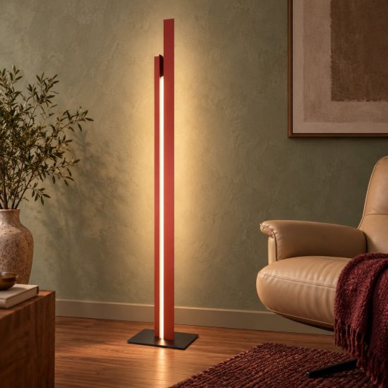Lampada da terra per salotto moderno oro rosa led 48w 3000k piantana dimmerabile