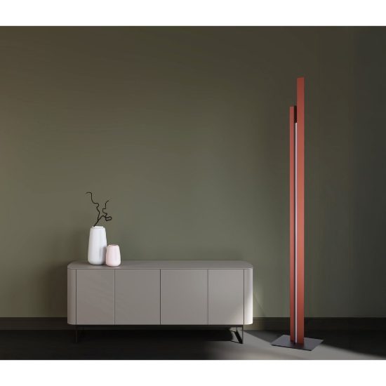 Lampada da terra per salotto moderno oro rosa led 48w 3000k piantana dimmerabile