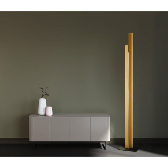 Piantana design led 48w 3000k dimmerabile ottone per soggiorno moderno
