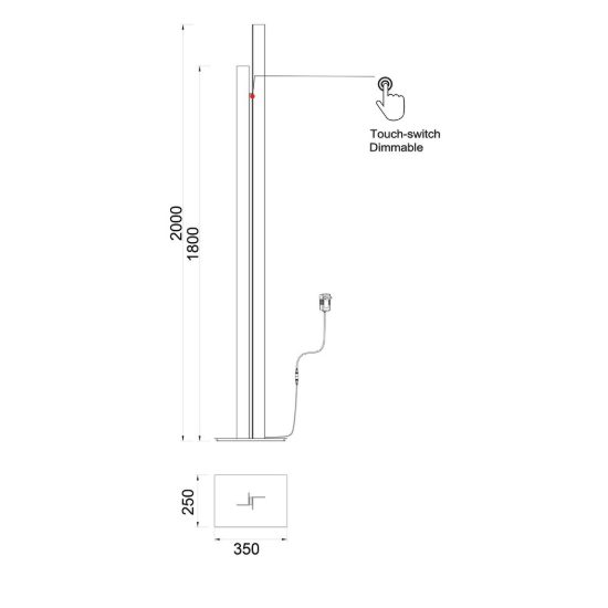 Piantana design led 48w 3000k dimmerabile ottone per soggiorno moderno