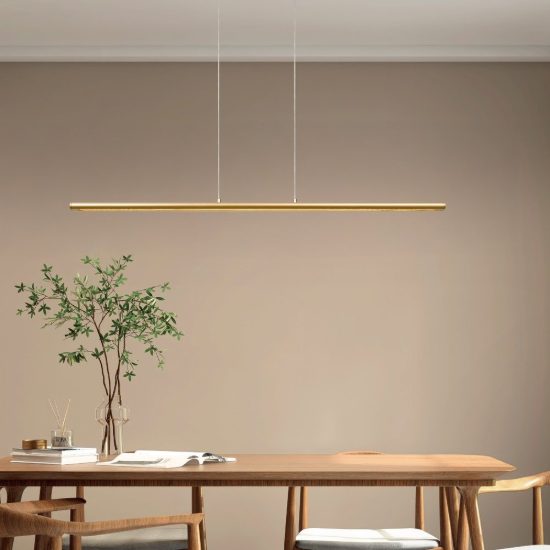 Lampadario lineare per salotto nero a sospensione led 38w 3000k moderno