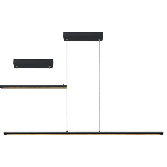 Lampadario lineare per salotto nero a sospensione led 38w 3000k moderno