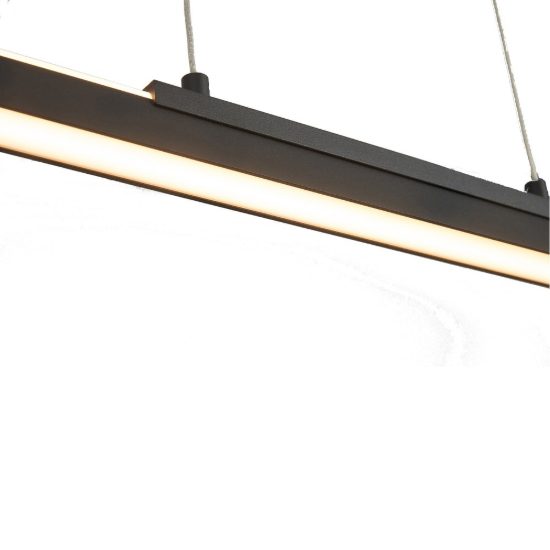 Lampadario lineare per isola cucina nero a sospensione led 36w 3000k