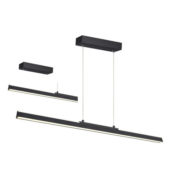 Lampadario lineare per isola cucina nero a sospensione led 36w 3000k