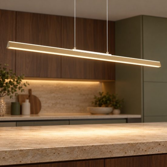 Lampadario lineare a sospensione oro per isola cucina led 36w 3000k
