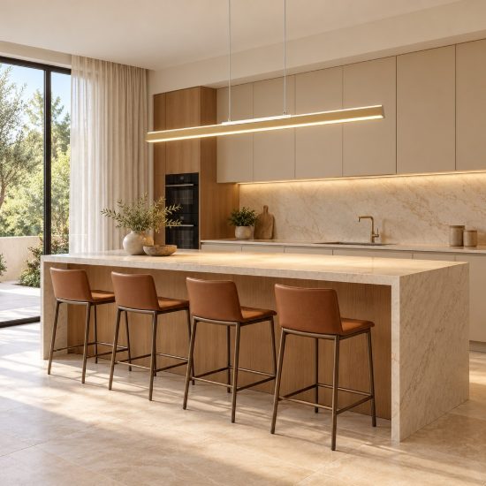 Lampadario lineare a sospensione oro per isola cucina led 36w 3000k