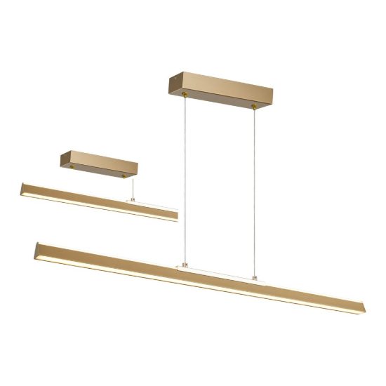 Lampadario lineare a sospensione oro per isola cucina led 36w 3000k