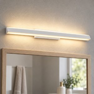Applique biemissione per specchio da bagno led 22w 3000k 62cm bianca