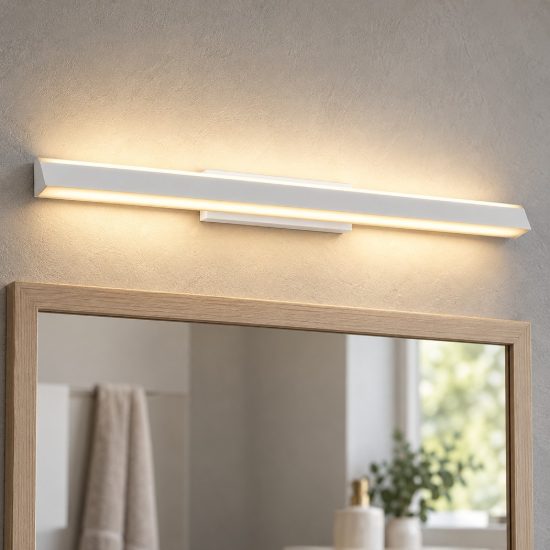 Applique biemissione per specchio da bagno led 22w 3000k 62cm bianca