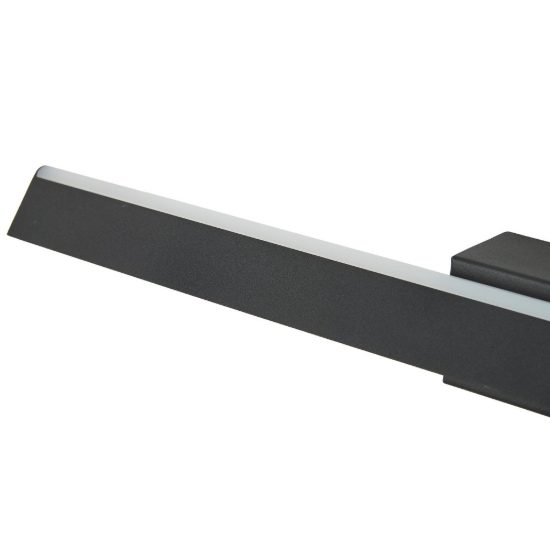 Applique biemissione per specchio da bagno design moderna nera led 22w 3000k 62cm