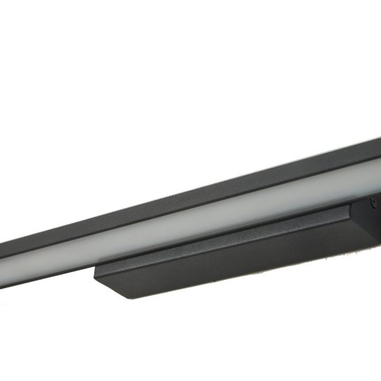 Applique biemissione per specchio da bagno design moderna nera led 22w 3000k 62cm
