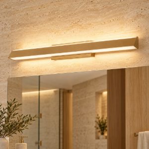 Applique biemissione per specchi da bagno oro led 22w 3000k 62cm