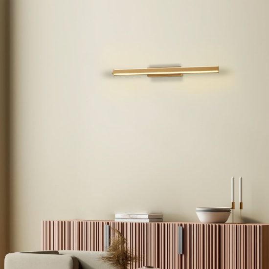 Applique biemissione per specchi da bagno oro led 22w 3000k 62cm