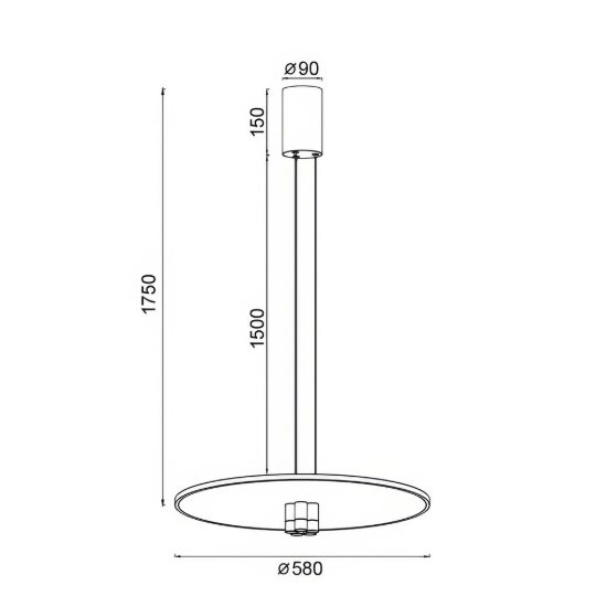 Lampadario a sospensione disco nero oro led 42w 3000k luce mirata e diffusa per sala da pranzo