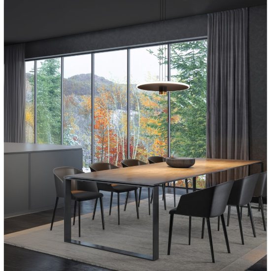 Lampadario a sospensione per tavolo salotto tondo nero oro led 33w 3000k design moderno