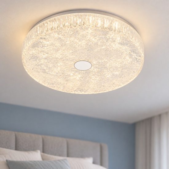 Plafoniera led 30w cct 2700k 5000k 39cm dimmerabile con telecomando bianca