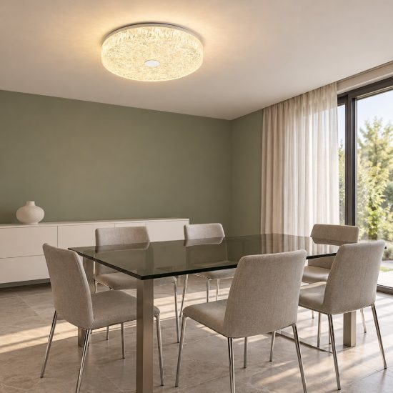 Plafoniera led 30w cct 2700k 5000k 39cm dimmerabile con telecomando bianca