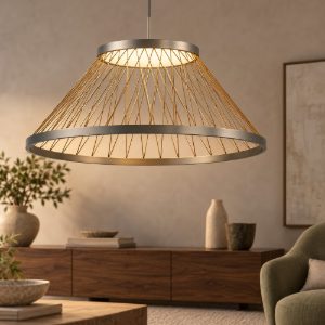 Lampadario per cucina moderna led 43w 3000k grigio