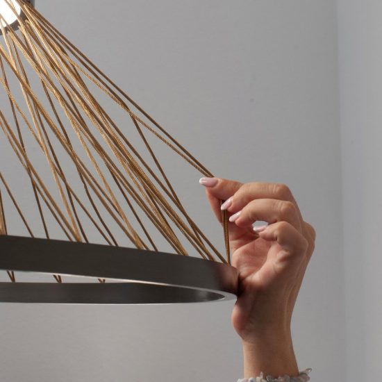 Lampadario per cucina moderna led 43w 3000k grigio