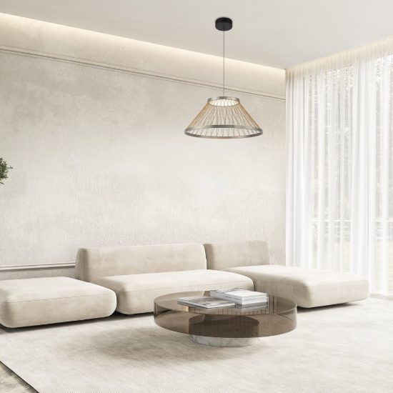 Lampadario per cucina moderna led 43w 3000k grigio