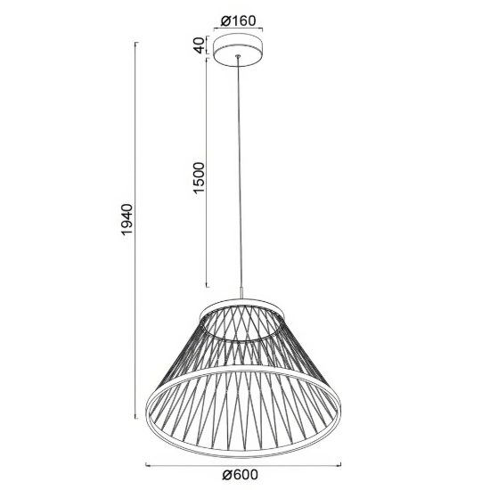Lampadario per cucina moderna led 43w 3000k grigio