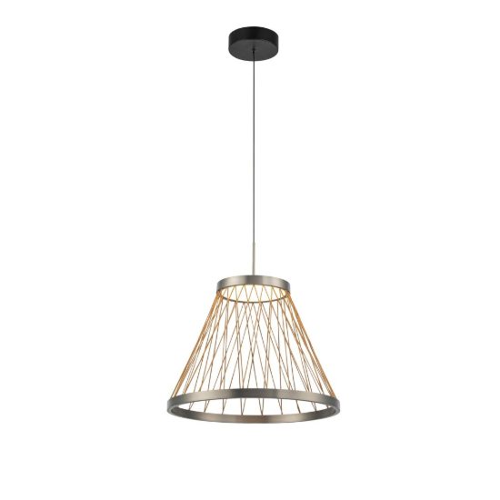 Lampadario cono a sospensione led 20w 3000k grigio per cucina