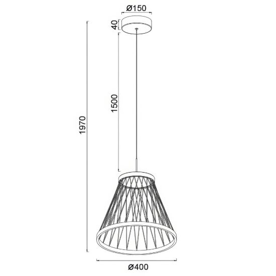 Lampadario cono a sospensione led 20w 3000k grigio per cucina