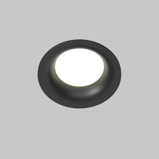 Slim maytoni faretto per cucina tondo nero da incasso gu10