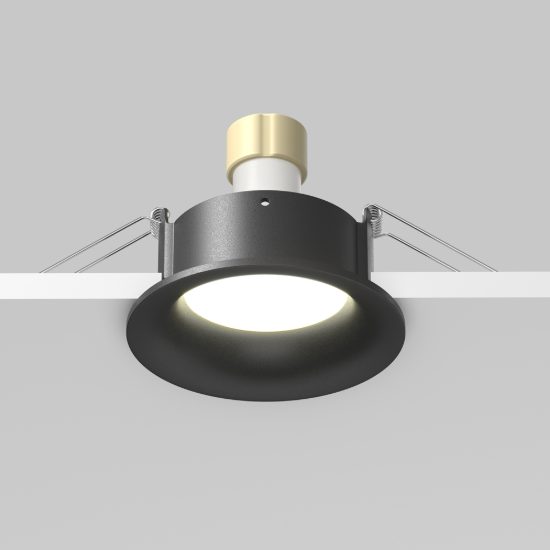 Slim maytoni faretto per cucina tondo nero da incasso gu10