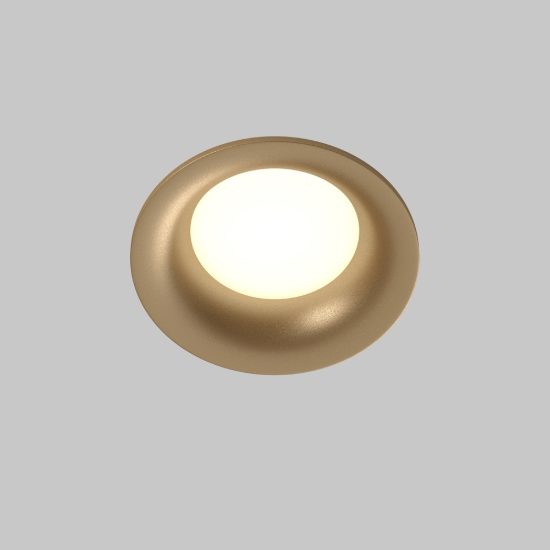 Faretto da incasso gu10 per soggiorno oro opaco maytoni slim