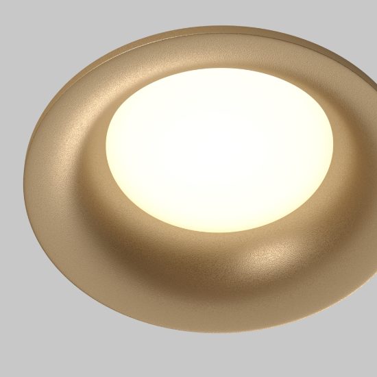Faretto da incasso gu10 per soggiorno oro opaco maytoni slim
