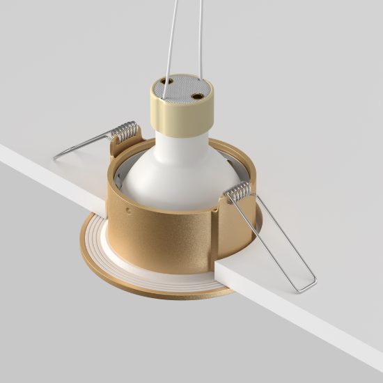 Faretto da incasso gu10 per soggiorno oro opaco maytoni slim