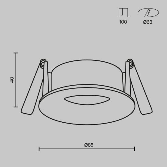Mytoni slim faretto tondo da incasso per bagno ip65 bianco gu10