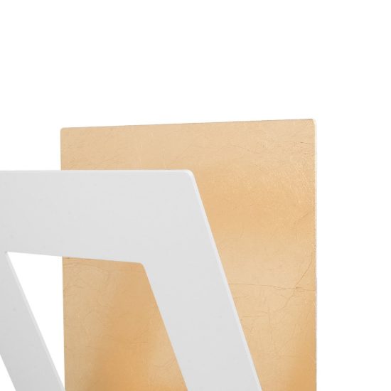 Applique led 12w 3000k 14cm quadrata bianco oro per soggiorno
