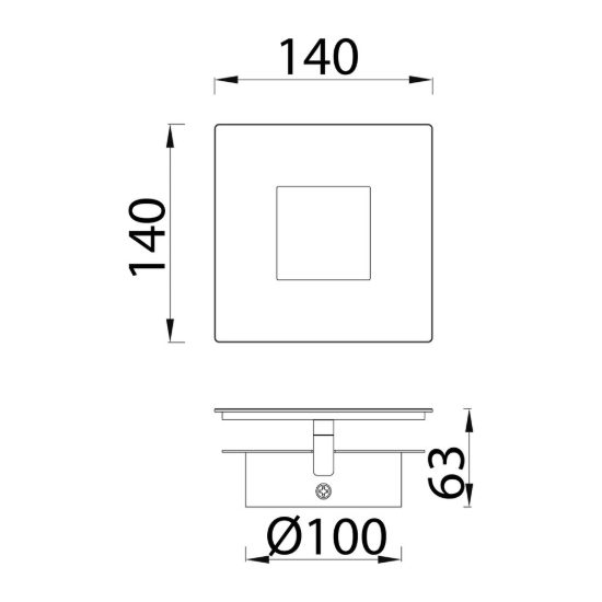 Applique per salotto quadrata nero oro led 12w 3000k 14cm