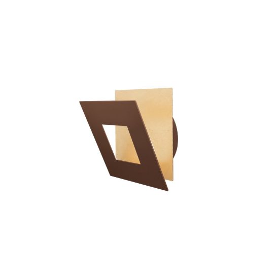 Applique quadrata corten oro per soggiorno led 12w 3000k 14cm